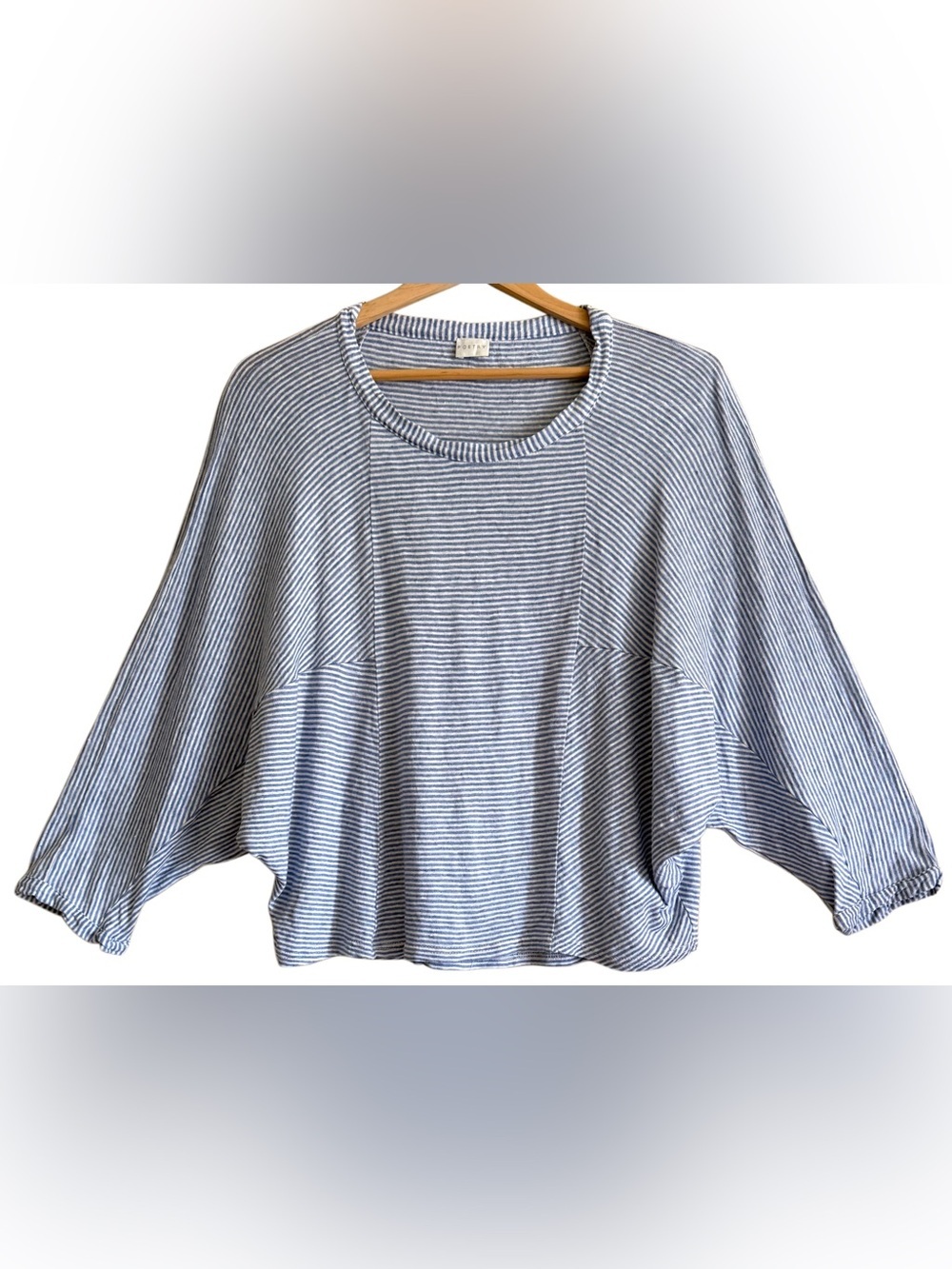 POETRY 100% Linen Casual Minimalist Lightweight Striped Baggy Boxy Top Sz 14